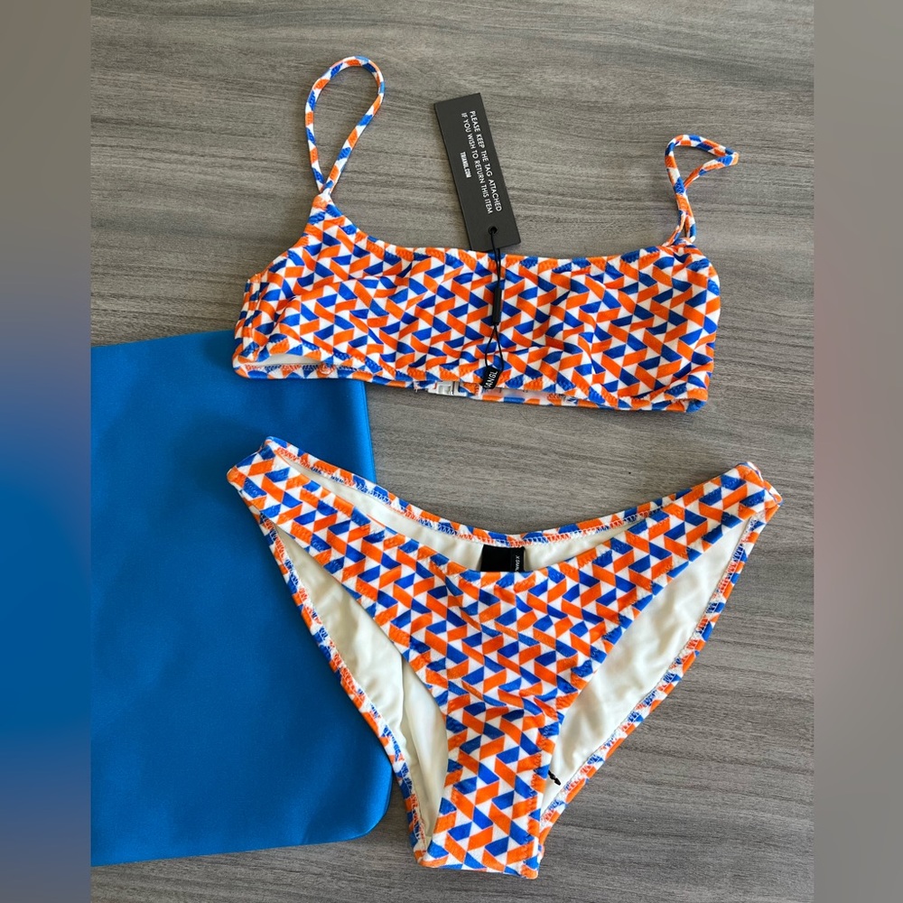 Triangl Swimwear Orange and Blue Bikini